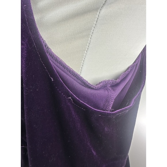 *Flawed Torrid Mini Velvet Cold Shoulder Surplice Dress Purple Size 1X No Tie - Picture 13 of 16